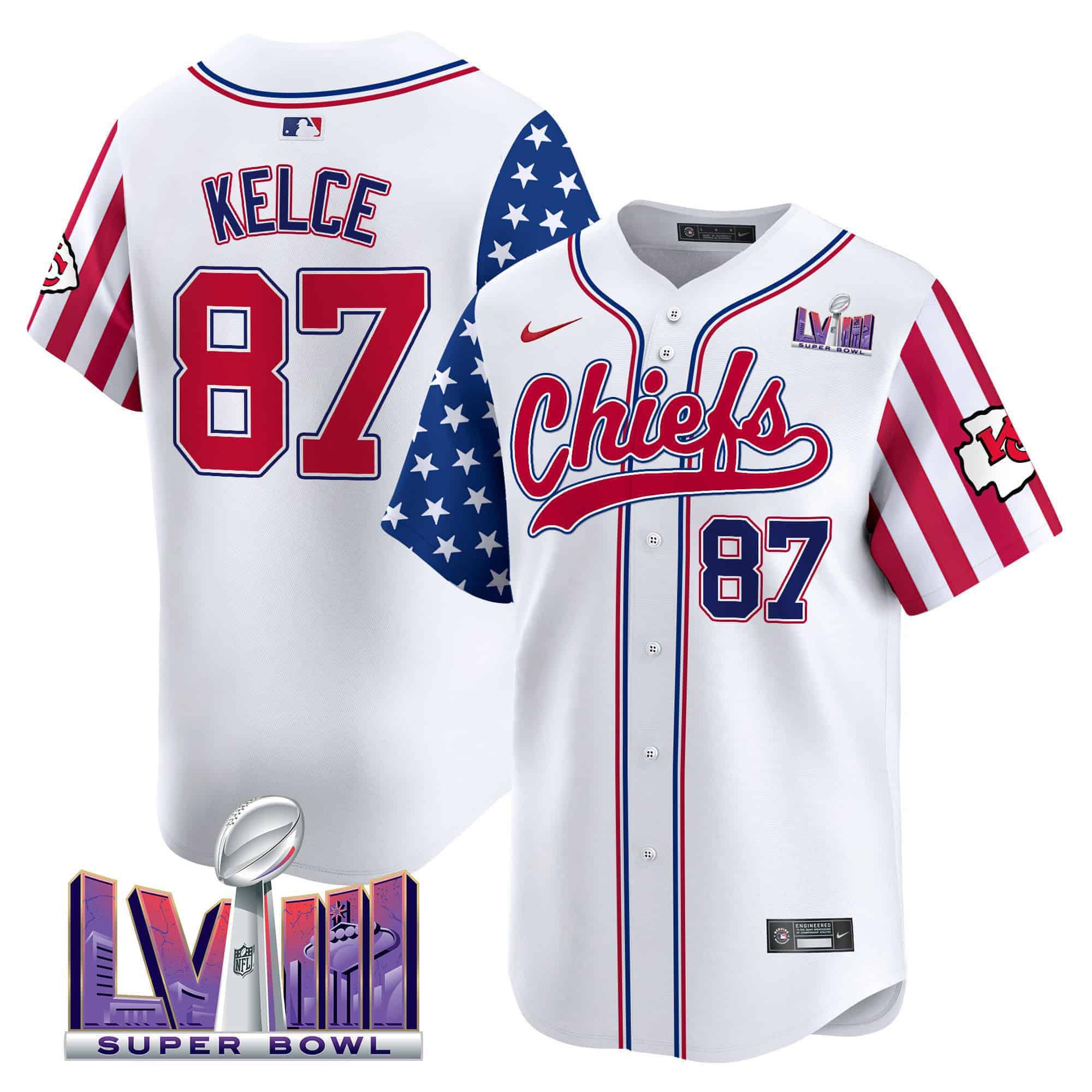 Men Kansas City Chiefs #87 Kelce White 2024 Nike Independence Day Vapor Premier Limited NFL Jersey